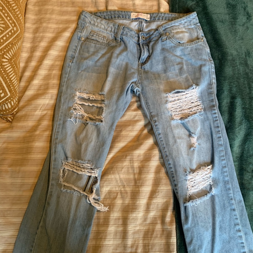 Ripped boyfriend jeans